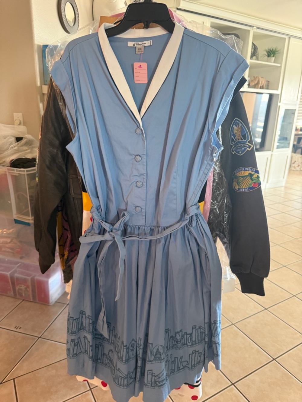 Disney Belle Light Blue Dress with White Trim